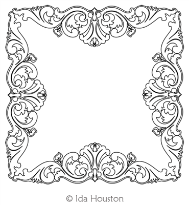 Duchess  Frame by Ida Houston. This image demonstrates how this computerized pattern will stitch out once loaded on your robotic quilting system. A full page pdf is included with the design download.