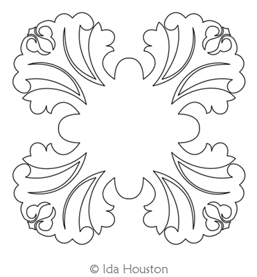 Duchess Block 1 by Ida Houston. This image demonstrates how this computerized pattern will stitch out once loaded on your robotic quilting system. A full page pdf is included with the design download.