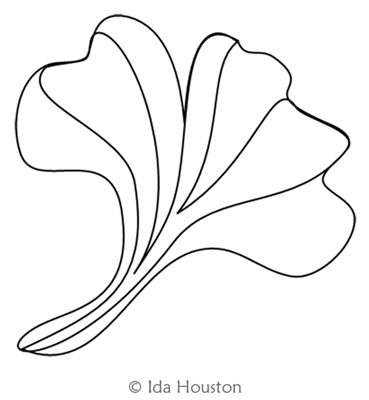 Gingko Glory Leaf by Ida Houston. This image demonstrates how this computerized pattern will stitch out once loaded on your robotic quilting system. A full page pdf is included with the design download.