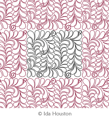 IH Feathers E2E by Ida Houston. This image demonstrates how this computerized pattern will stitch out once loaded on your robotic quilting system. A full page pdf is included with the design download.