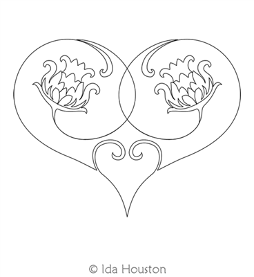 Jacobean Hearts Motif by Ida Houston. This image demonstrates how this computerized pattern will stitch out once loaded on your robotic quilting system. A full page pdf is included with the design download.