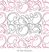 Paisley Pantograph by Ida Houston. This image demonstrates how this computerized pattern will stitch out once loaded on your robotic quilting system. A full page pdf is included with the design download.