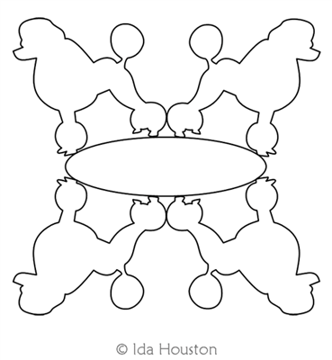 Poodle Block 1 by Ida Houston. This image demonstrates how this computerized pattern will stitch out once loaded on your robotic quilting system. A full page pdf is included with the design download.