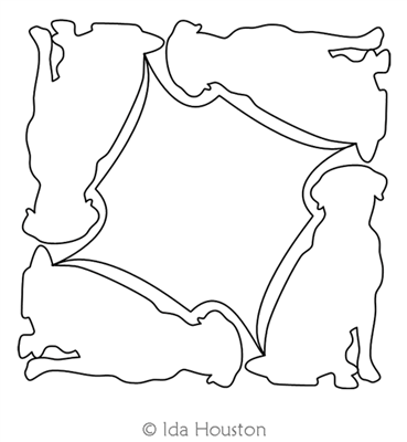 Sitting Dog Block 2 by Ida Houston. This image demonstrates how this computerized pattern will stitch out once loaded on your robotic quilting system. A full page pdf is included with the design download.