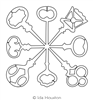 Skeleton Keys Block by Ida Houston. This image demonstrates how this computerized pattern will stitch out once loaded on your robotic quilting system. A full page pdf is included with the design download.