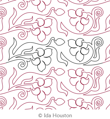Spring Has Arrived Pantograph by Ida Houston. This image demonstrates how this computerized pattern will stitch out once loaded on your robotic quilting system. A full page pdf is included with the design download.