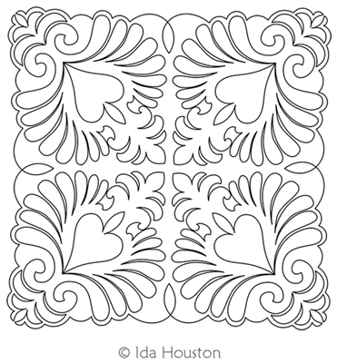 Tranquil Twist Block 4 by Ida Houston. This image demonstrates how this computerized pattern will stitch out once loaded on your robotic quilting system. A full page pdf is included with the design download.