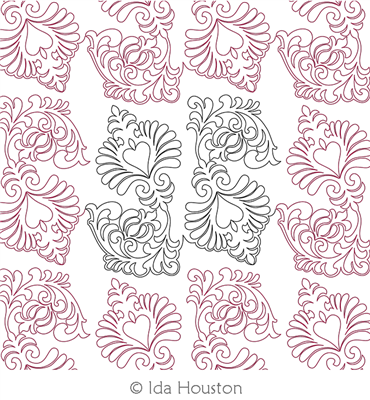 Tranquil Twist Panto 1 by Ida Houston. This image demonstrates how this computerized pattern will stitch out once loaded on your robotic quilting system. A full page pdf is included with the design download.