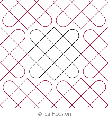 Woven Quatrefoil Panto 1 by Ida Houston. This image demonstrates how this computerized pattern will stitch out once loaded on your robotic quilting system. A full page pdf is included with the design download.