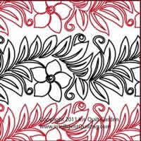 Digital Quilting Design Mandevilla Panto Border by Iris QuiltGarden.