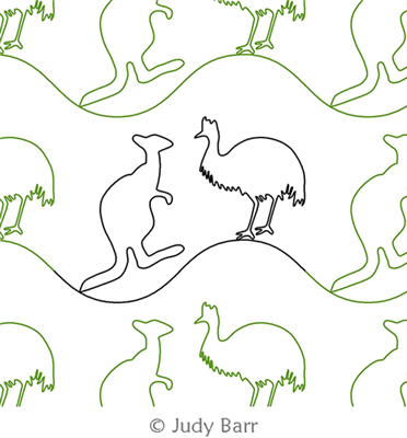 Digital Quilting Design Aussie Animals 3 Border or Panto by Judy Barr.