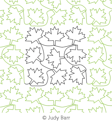 Digital Quilting Design Canada Maple Leaf E2E by Judy Barr.