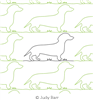 Digital Quilting Design Dachshund Border 1 by Judy Barr.