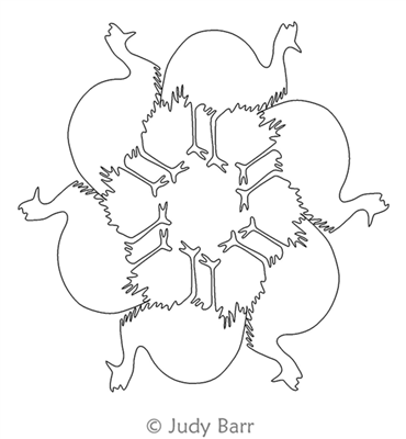 Digital Quilting Design Emu 6 Block by Judy Barr.