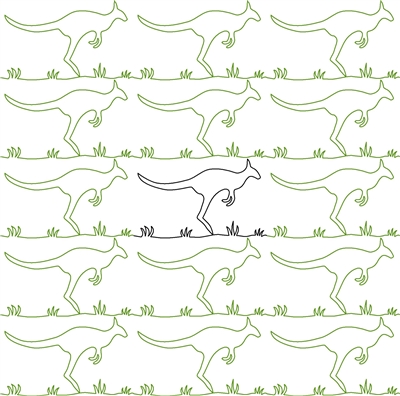 Digital Quilting Design Kangaroo Jumping Border or Panto by Judy Barr.