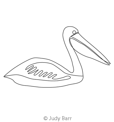 Digital Quilting Design Pelican Motif by Judy Barr.