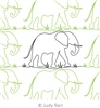Elephant Border by Judy Barr. This image demonstrates how this computerized pattern will stitch out once loaded on your robotic quilting system. A full page pdf is included with the design download.