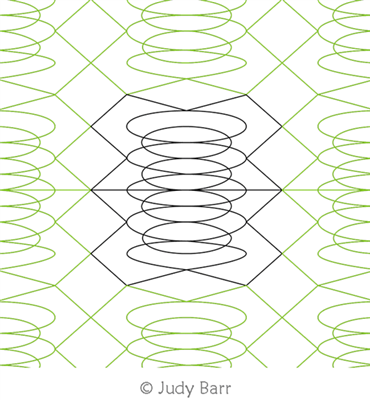 Geometry Fun 7 by Judy Barr. This image demonstrates how this computerized pattern will stitch out once loaded on your robotic quilting system. A full page pdf is included with the design download.