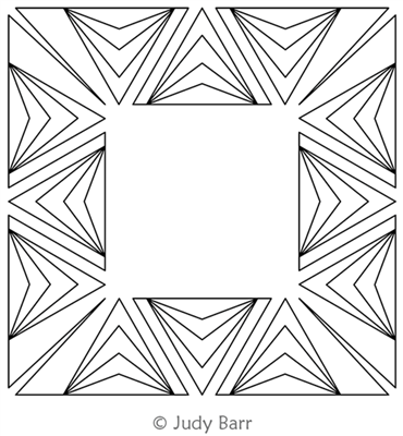 Triangle 1 Frame by Judy Barr. This image demonstrates how this computerized pattern will stitch out once loaded on your robotic quilting system. A full page pdf is included with the design download.