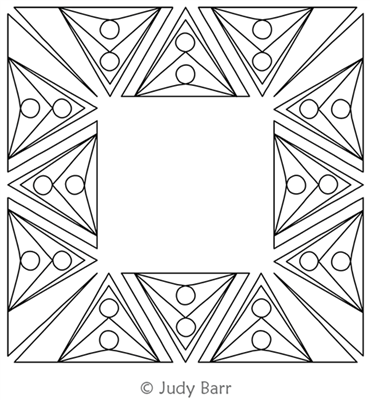 Triangle 2 Frame by Judy Barr. This image demonstrates how this computerized pattern will stitch out once loaded on your robotic quilting system. A full page pdf is included with the design download.