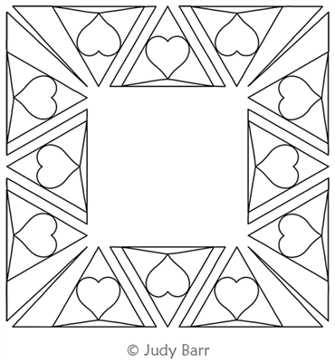 Triangle 3 Frame by Judy Barr. This image demonstrates how this computerized pattern will stitch out once loaded on your robotic quilting system. A full page pdf is included with the design download.