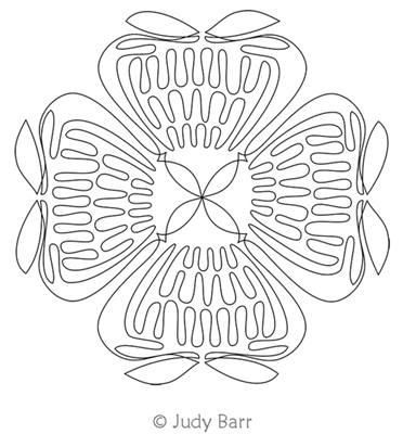 Waratah Block by Judy Barr. This image demonstrates how this computerized pattern will stitch out once loaded on your robotic quilting system. A full page pdf is included with the design download.