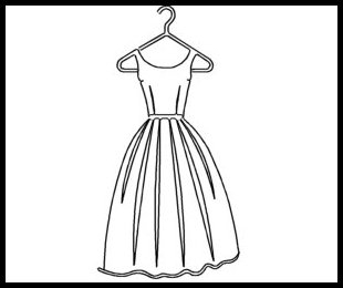 Digital Quilting Design 50's Dress Motif by JoAnn Hoffman.
