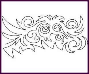 Digital Quilting Design Tribal Tattoo by JoAnn Hoffman.