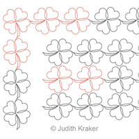 Digital Quilting Design 4 Leaf Clover Border and Corner by Judith Kraker.
