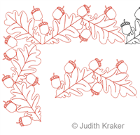 Digital Quilting Design Acorn Oak Leaves Border and Corner by Judith Kraker.