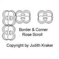 Digital Quilting Design Rose Scroll Border Corner by Judith Kraker.