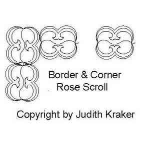 Digital Quilting Design Rose Scroll Border Corner by Judith Kraker.