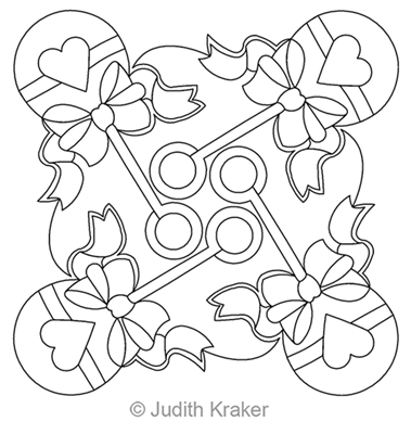 Digital Quilting Design Baby Rattle Block by Judith Kraker.