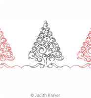 Digital Quilting Design Christmas Tree Swirls P2P by Judith Kraker.