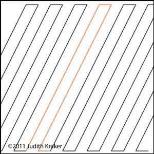 Digital Quilting Design Diagonal Lines Straight by Judith Kraker.
