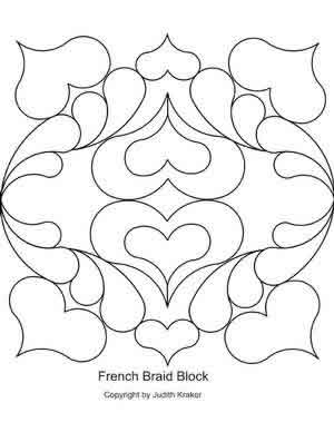 Digital Quilting Design French Braid Set 1 Block by Judith Kraker.