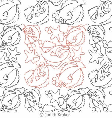 Digital Quilting Design Funky Fish Panto or Border by Judith Kraker.