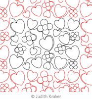 Digital Quilting Design Hearts & Flowers Simple Panto by Judith Kraker.