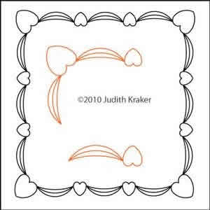 Digital Quilting Design Heart n Swag Border/Corner by Judith Kraker.