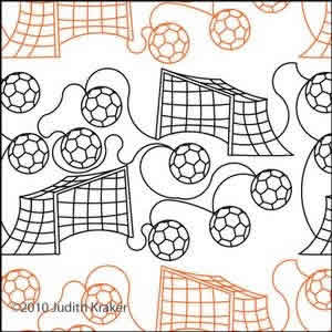 Digital Quilting Design Soccer Balls Panto by Judith Kraker.