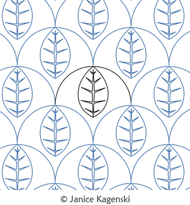 Clam Leaf by Janice Kagenski. This image demonstrates how this computerized pattern will stitch out once loaded on your robotic quilting system. A full page pdf is included with the design download.