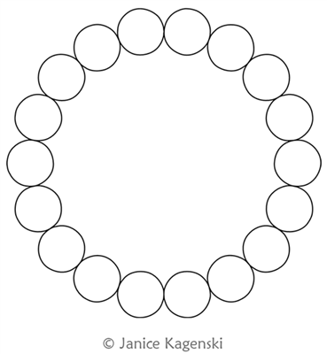 Ring of Circles 18 by Janice Kagenski. This image demonstrates how this computerized pattern will stitch out once loaded on your robotic quilting system. A full page pdf is included with the design download.