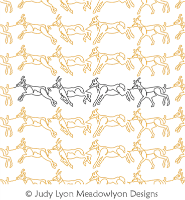 Great Plains Pronghorns by Judy Lyon. This image demonstrates how this computerized pattern will stitch out once loaded on your robotic quilting system. A full page pdf is included with the design download.