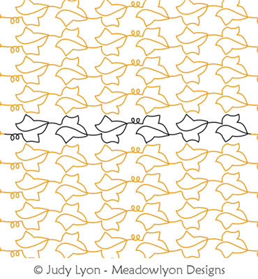 Ivy Twine by Judy Lyon. This image demonstrates how this computerized pattern will stitch out once loaded on your robotic quilting system. A full page pdf is included with the design download.