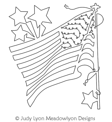 American Flag Block America's Pride by Judy Lyon. This image demonstrates how this computerized pattern will stitch out once loaded on your robotic quilting system. A full page pdf is included with the design download.