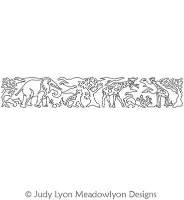 Safari Border Panel 3 by Judy Lyon. This image demonstrates how this computerized pattern will stitch out once loaded on your robotic quilting system. A full page pdf is included with the design download.