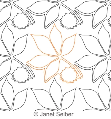 Digitized Longarm Quilting Design Buckeye Leaf Border or Panto was designed by Janet Seiber.