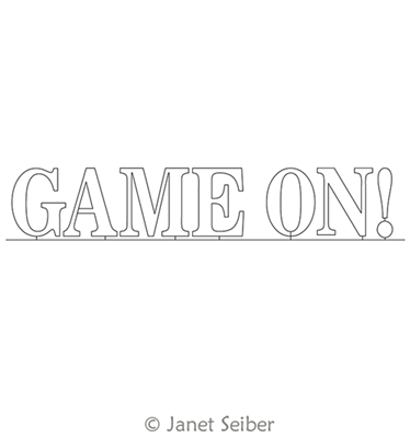 Digitized Longarm Quilting Design Encouraging Words - Game On was designed by Janet Seiber.