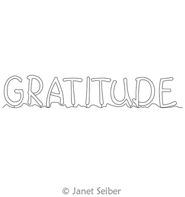 Digitized Longarm Quilting Design Encouraging Words - Gratitude was designed by Janet Seiber.