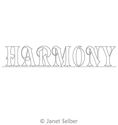 Digitized Longarm Quilting Design Encouraging Words - Harmony was designed by Janet Seiber.